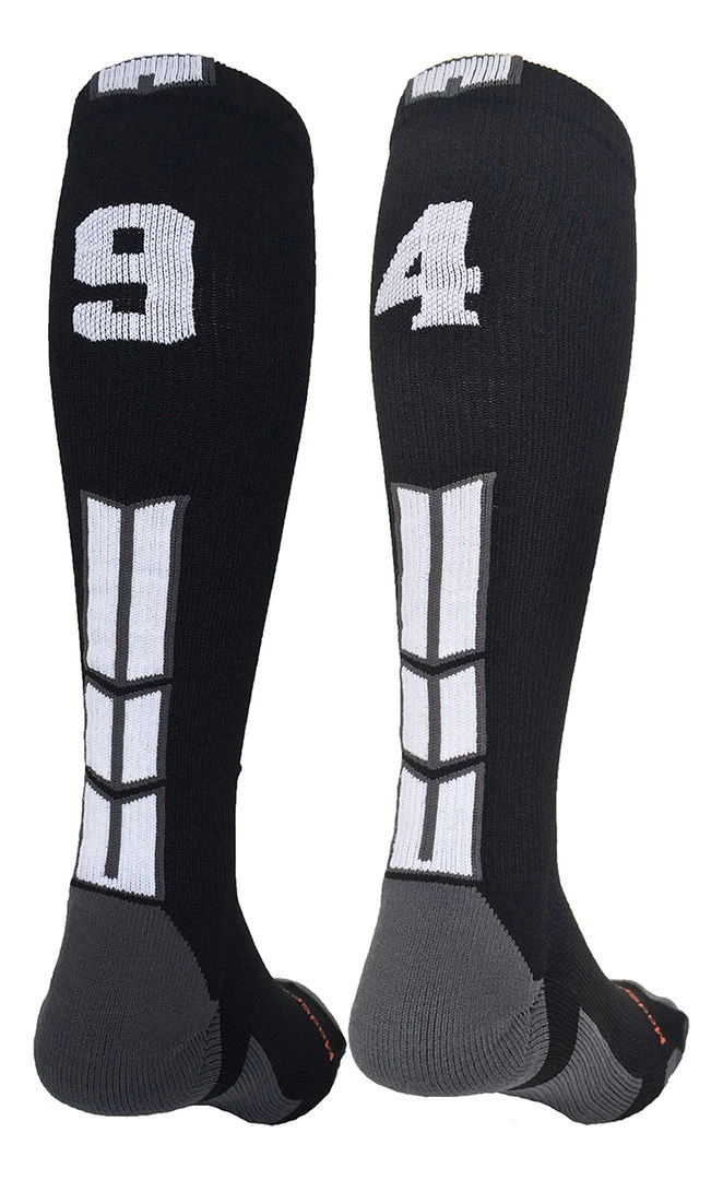 MadSportsStuff Softball Socks Black Player ID Custom Number Over The Calf Socks For Softball Baseball Football Boys And Girls 36 MadSportsStuff Softball Socks Black Player ID Custom Number Over The Calf Socks For Softball Baseball Football Boys And Girls