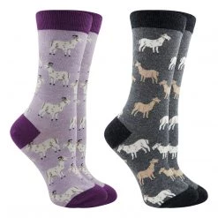 WHD Goat Socks For Women - Goat Lovers Gift - 2-Pack Crazy Socks - Crew