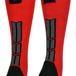 MadSportsStuff Red And Black Player ID Custom Number Over The Calf Socks For Softball Baseball Football Boys And Girls Baseball Socks 143 MadSportsStuff Red And Black Player ID Custom Number Over The Calf Socks For Softball Baseball Football Boys And Girls Baseball Socks