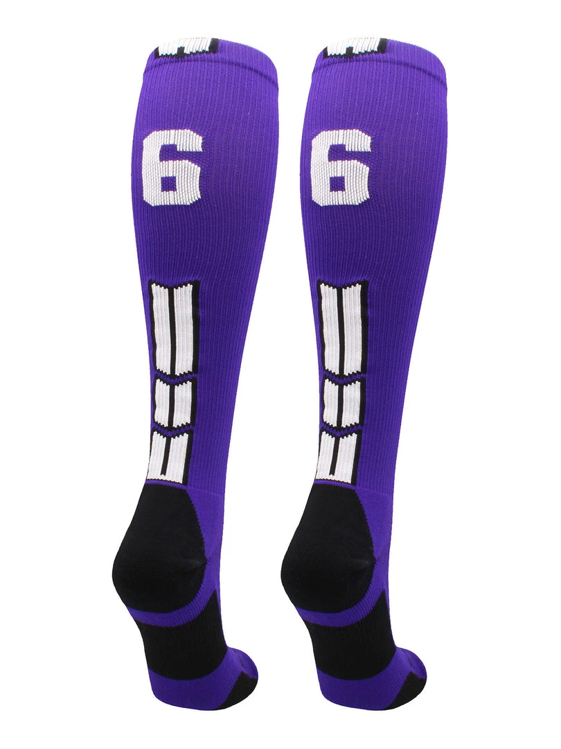 MadSportsStuff Purple Player ID Custom Number Over The Calf Socks For Softball Baseball Football Boys And Girls 14 MadSportsStuff Purple Player ID Custom Number Over The Calf Socks For Softball Baseball Football Boys And Girls