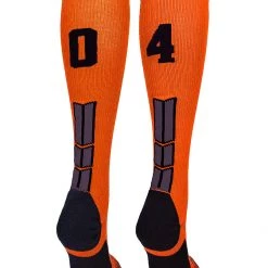 MadSportsStuff Softball Socks Orange And Black Player ID Custom Number Over The Calf Socks For Softball Baseball Football Boys And Girls 180 MadSportsStuff Softball Socks Orange And Black Player ID Custom Number Over The Calf Socks For Softball Baseball Football Boys And Girls