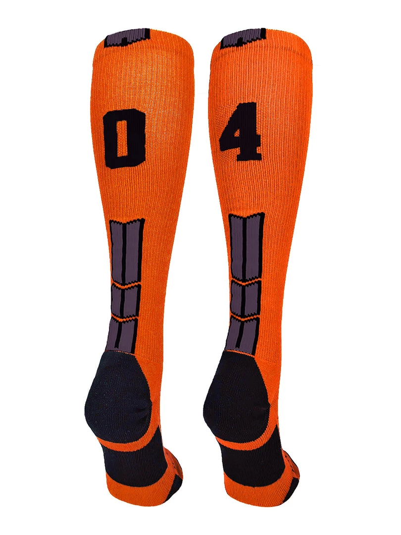 MadSportsStuff Orange And Black Player ID Custom Number Over The Calf Socks For Softball Baseball Football Boys And Girls 75 MadSportsStuff Orange And Black Player ID Custom Number Over The Calf Socks For Softball Baseball Football Boys And Girls