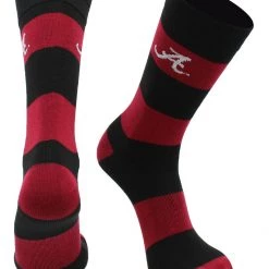 TCK All Schools Alabama Crimson Tide Socks Game Day Striped Crew Socks 9 TCK All Schools Alabama Crimson Tide Socks Game Day Striped Crew Socks