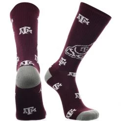 TCK All Schools Texas A&M Aggies Socks Crew Length Sock Mayhem
