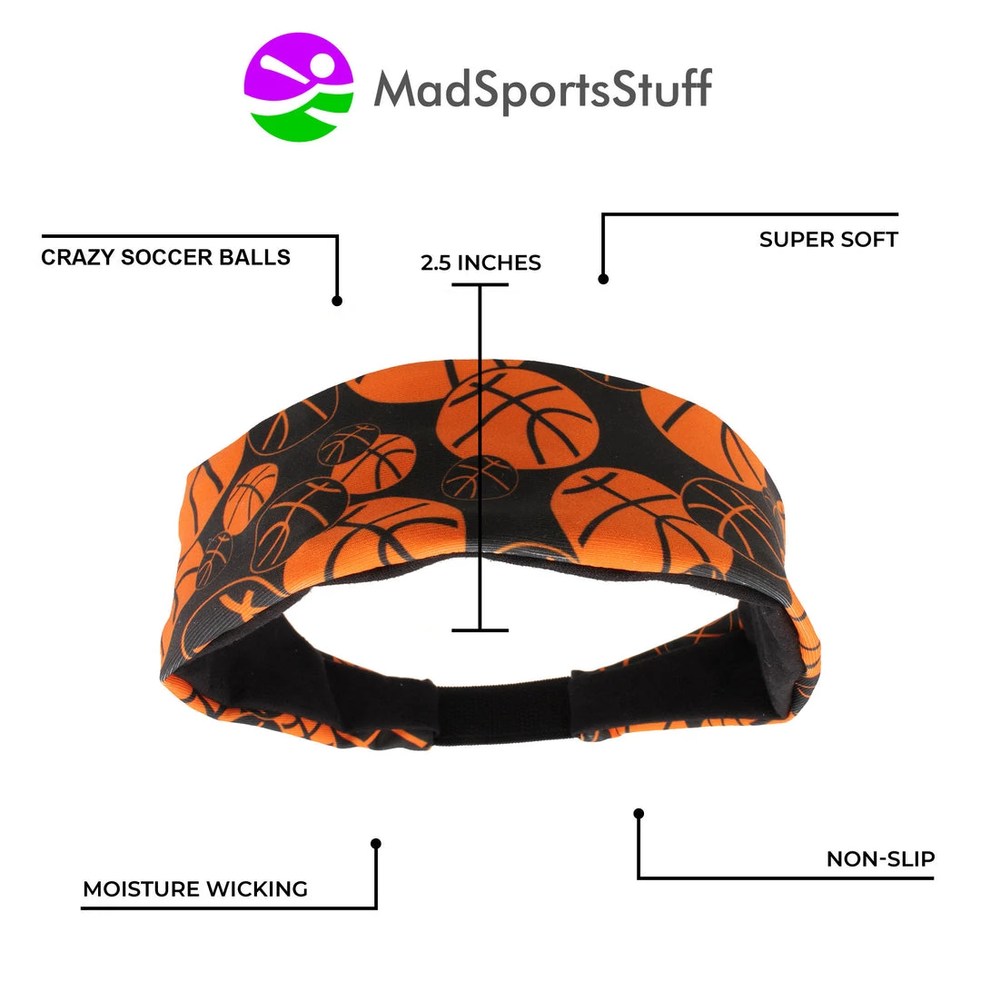 MadSportsStuff Headbands Crazy Girls Basketball Headband With Basketball Logos 4 MadSportsStuff Headbands Crazy Girls Basketball Headband With Basketball Logos
