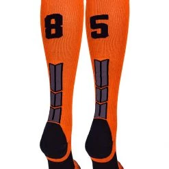 MadSportsStuff Softball Socks Orange And Black Player ID Custom Number Over The Calf Socks For Softball Baseball Football Boys And Girls 150 MadSportsStuff Softball Socks Orange And Black Player ID Custom Number Over The Calf Socks For Softball Baseball Football Boys And Girls