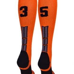 MadSportsStuff Orange And Black Player ID Custom Number Over The Calf Socks For Softball Baseball Football Boys And Girls 200 MadSportsStuff Orange And Black Player ID Custom Number Over The Calf Socks For Softball Baseball Football Boys And Girls