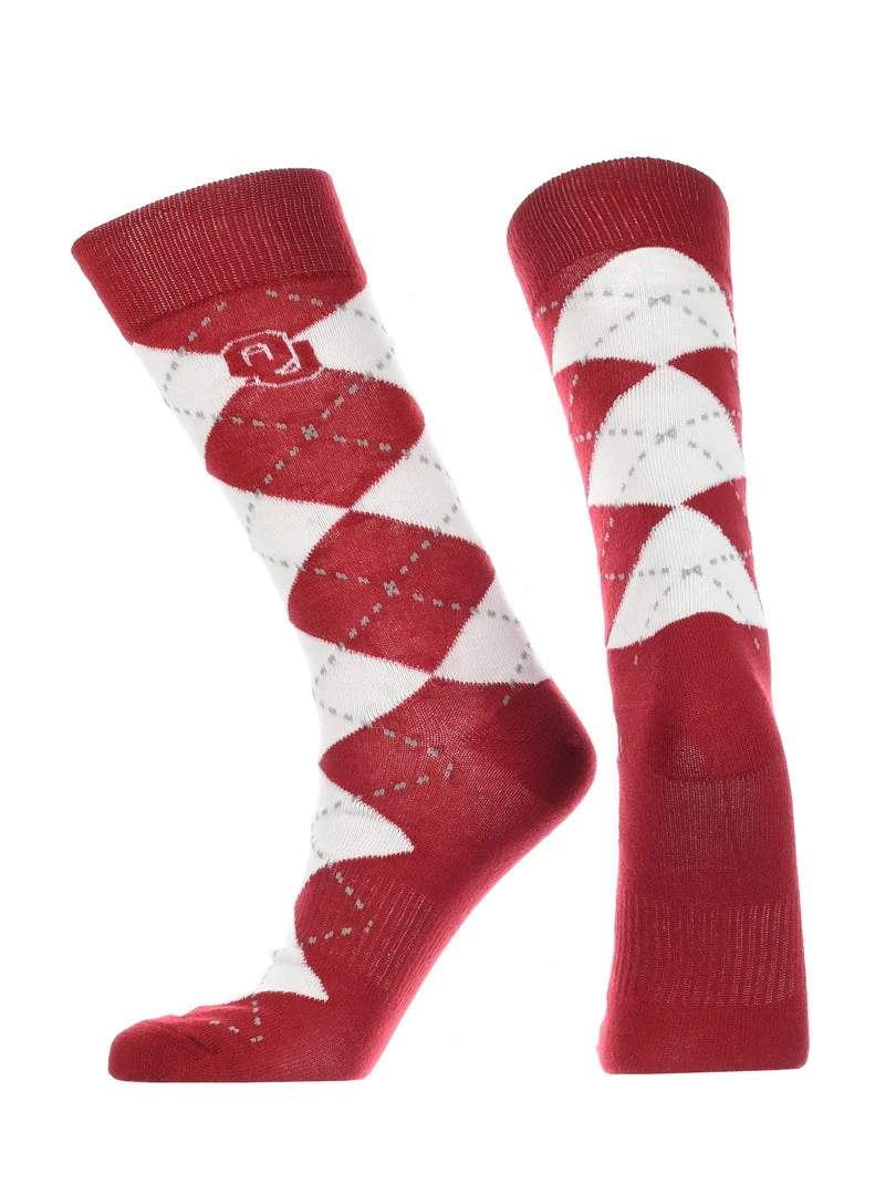 TCK OU Oklahoma Sooners Argyle Dress Socks NCAA Fanwear Crew Length All Schools 2 TCK OU Oklahoma Sooners Argyle Dress Socks NCAA Fanwear Crew Length All Schools