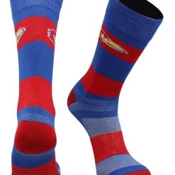 TCK KU Kansas Jayhawks Socks Game Day Striped Crew Socks All Schools