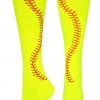 MadSportsStuff Softball Socks With Stitches - For Girls Or Women - Knee High Length