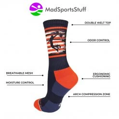 MadSportsStuff USA Basketball Socks With American Flag And Player Crew Length