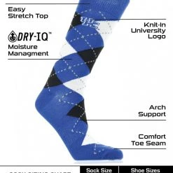 TCK Kentucky Wildcats Argyle Dress Socks NCAA Fanwear Crew Length