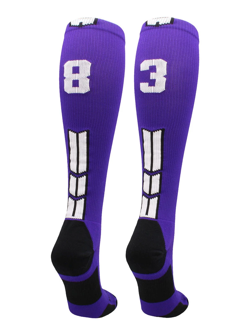 MadSportsStuff Purple Player ID Custom Number Over The Calf Socks For Softball Baseball Football Boys And Girls Softball Socks 47 MadSportsStuff Purple Player ID Custom Number Over The Calf Socks For Softball Baseball Football Boys And Girls Softball Socks