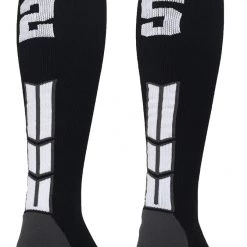 MadSportsStuff Black Player ID Custom Number Over The Calf Socks For Softball Baseball Football Boys And Girls