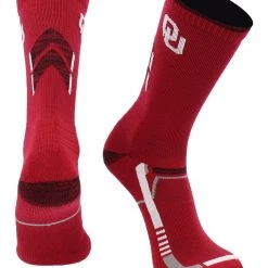 TCK All Schools OU Oklahoma Sooners Socks University Of Oklahoma Sooners Champion Crew Socks