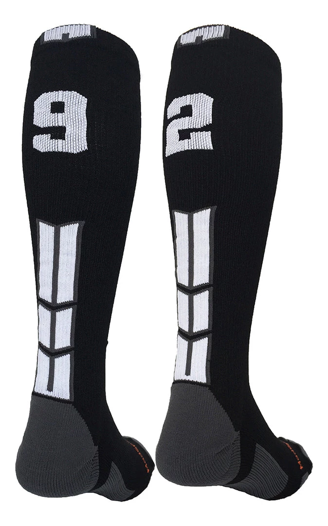 MadSportsStuff Softball Socks Black Player ID Custom Number Over The Calf Socks For Softball Baseball Football Boys And Girls 38 MadSportsStuff Softball Socks Black Player ID Custom Number Over The Calf Socks For Softball Baseball Football Boys And Girls