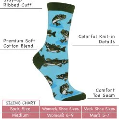 WHD Crazy Socks - Crew Bass Socks Gift For Bass Fishing Lovers