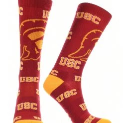 TCK All Schools USC Trojans Socks Crew Length Sock Mayhem