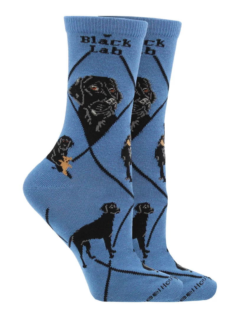 WHD Crazy Socks - Crew Black Lab Socks For Women Gift For Dog Lovers 4 WHD Crazy Socks - Crew Black Lab Socks For Women Gift For Dog Lovers