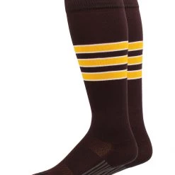 MadSportsStuff Dugout 3 Stripe Baseball Socks Over The Calf Length (Multiple Colors)
