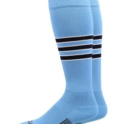 MadSportsStuff Dugout 3 Stripe Baseball Socks Over The Calf Length (Multiple Colors)