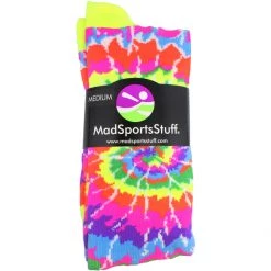 MadSportsStuff Crazy Tie Dye Socks Over The Calf - Softball, Soccer And More