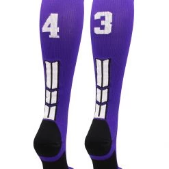 MadSportsStuff Purple Player ID Custom Number Over The Calf Socks For Softball Baseball Football Boys And Girls 192 MadSportsStuff Purple Player ID Custom Number Over The Calf Socks For Softball Baseball Football Boys And Girls