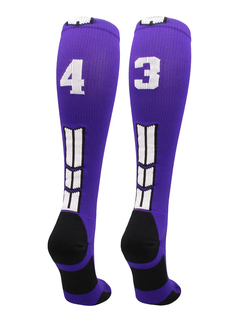 MadSportsStuff Purple Player ID Custom Number Over The Calf Socks For Softball Baseball Football Boys And Girls Softball Socks 87 MadSportsStuff Purple Player ID Custom Number Over The Calf Socks For Softball Baseball Football Boys And Girls Softball Socks
