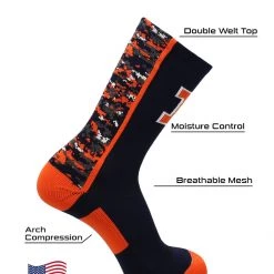 TCK Illinois Fighting Illini Socks Digital Camo Crew