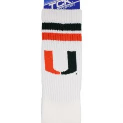 TCK Miami Hurricanes Socks Throwback Tube Socks