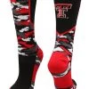 TCK Sports Texas Tech Red Raiders Socks Woodland Camo Crew All Schools