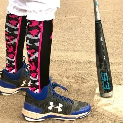 MadSportsStuff Pink Ribbon Breast Cancer Awareness Camo Over The Calf Socks (multiple Colors) Baseball Socks