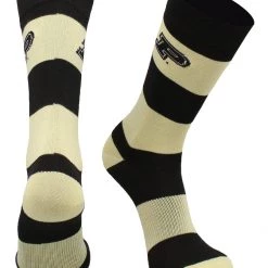 TCK All Schools Purdue Boilermakers Socks Game Day Striped Crew Socks