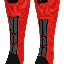 MadSportsStuff Red And Black Player ID Custom Number Over The Calf Socks For Softball Baseball Football Boys And Girls Baseball Socks 127 MadSportsStuff Red And Black Player ID Custom Number Over The Calf Socks For Softball Baseball Football Boys And Girls Baseball Socks