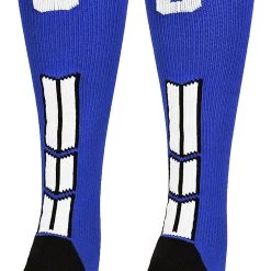 MadSportsStuff Royal Player ID Custom Number Over The Calf Socks For Softball Baseball Football Boys And Girls