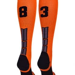 MadSportsStuff Softball Socks Orange And Black Player ID Custom Number Over The Calf Socks For Softball Baseball Football Boys And Girls 152 MadSportsStuff Softball Socks Orange And Black Player ID Custom Number Over The Calf Socks For Softball Baseball Football Boys And Girls