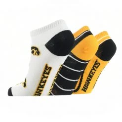 TCK Iowa Hawkeyes No Show Socks Full Field 3 Pack All Schools