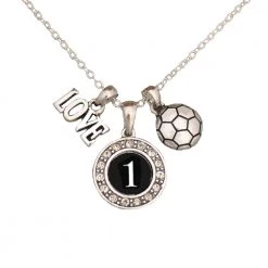 MadSportsStuff Girls Soccer Necklace With Jersey Number (Available In 39 Numbers)