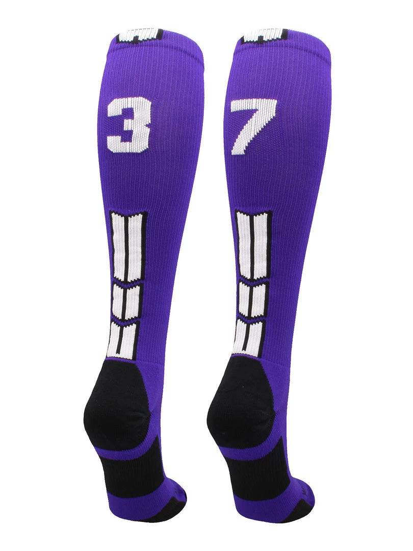 MadSportsStuff Purple Player ID Custom Number Over The Calf Socks For Softball Baseball Football Boys And Girls Softball Socks 94 MadSportsStuff Purple Player ID Custom Number Over The Calf Socks For Softball Baseball Football Boys And Girls Softball Socks