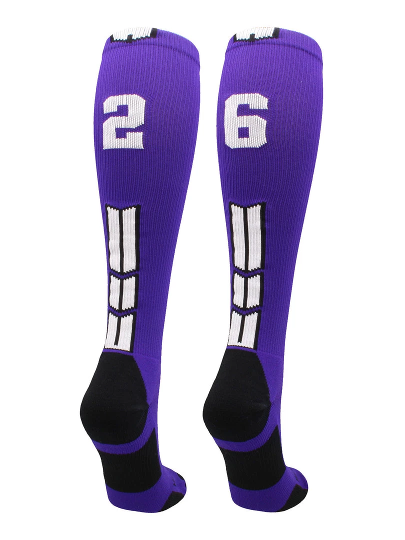 MadSportsStuff Purple Player ID Custom Number Over The Calf Socks For Softball Baseball Football Boys And Girls Softball Socks 104 MadSportsStuff Purple Player ID Custom Number Over The Calf Socks For Softball Baseball Football Boys And Girls Softball Socks