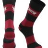 TCK All Schools Texas State Bobcats Socks Game Day Striped Crew Socks