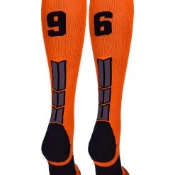 MadSportsStuff Orange And Black Player ID Custom Number Over The Calf Socks For Softball Baseball Football Boys And Girls 139 MadSportsStuff Orange And Black Player ID Custom Number Over The Calf Socks For Softball Baseball Football Boys And Girls