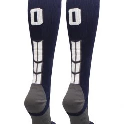 MadSportsStuff Navy Player ID Custom Number Over The Calf Socks For Softball Baseball Football Boys And Girls