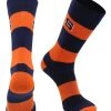 TCK All Schools Syracuse Orange Socks Game Day Striped Crew Socks