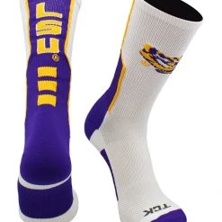 TCK All Schools LSU Tigers Perimeter Crew Socks