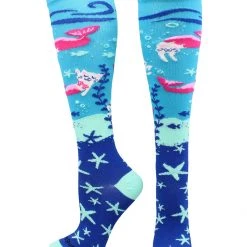 MadSportsStuff Half Cat Half Mermaid - Purrmaid Athletic Over The Calf Socks Softball Socks