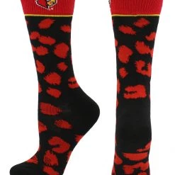TCK All Schools Louisville Cardinals Socks Womens Savage Crew Socks