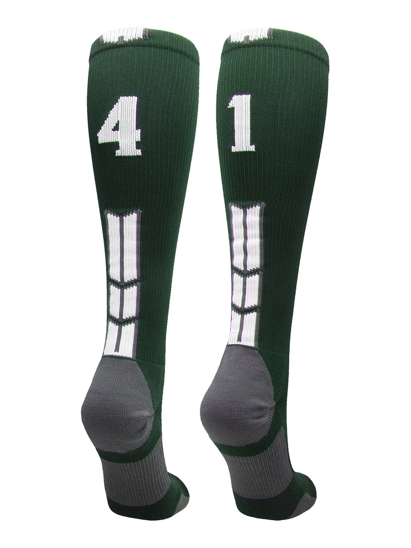 MadSportsStuff Dark Green Player ID Custom Number Over The Calf Socks For Softball Baseball Football Boys And Girls Softball Socks 89 MadSportsStuff Dark Green Player ID Custom Number Over The Calf Socks For Softball Baseball Football Boys And Girls Softball Socks