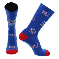 TCK KU Kansas Jayhawks Socks University Of Kansas Jayhawks Mayhem Crew Socks
