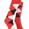 TCK Louisville Cardinals Argyle Dress Socks NCAA Fanwear Crew Length All Schools
